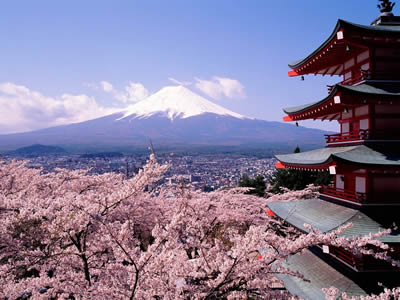 japan picture with tress bottom mountain back