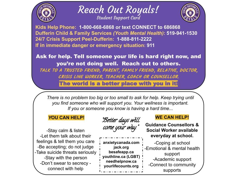 Reach Out Royals Student Support 2021