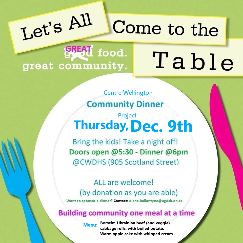 Community Dinner Dec. 9th