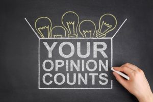 Your Opinion Counts Concept On Blackboard