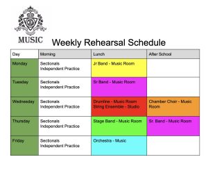 Rehearsal Schedule 2022