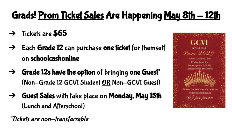 Prom Ticket Sales And Guest Sales
