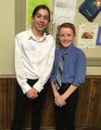 Aberfoyle PS students Colin and Liam competed in the district Optimist International Oratorical Contest on April 12, 2017.