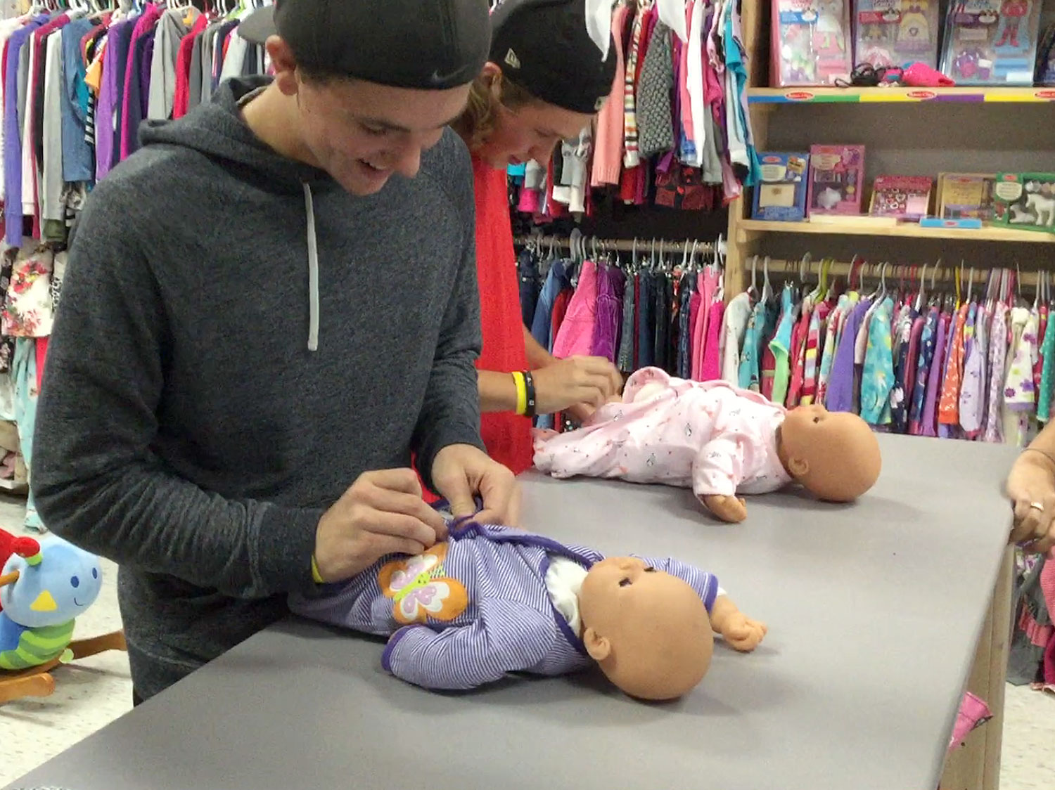 Doll Dressing Caleb and Cole