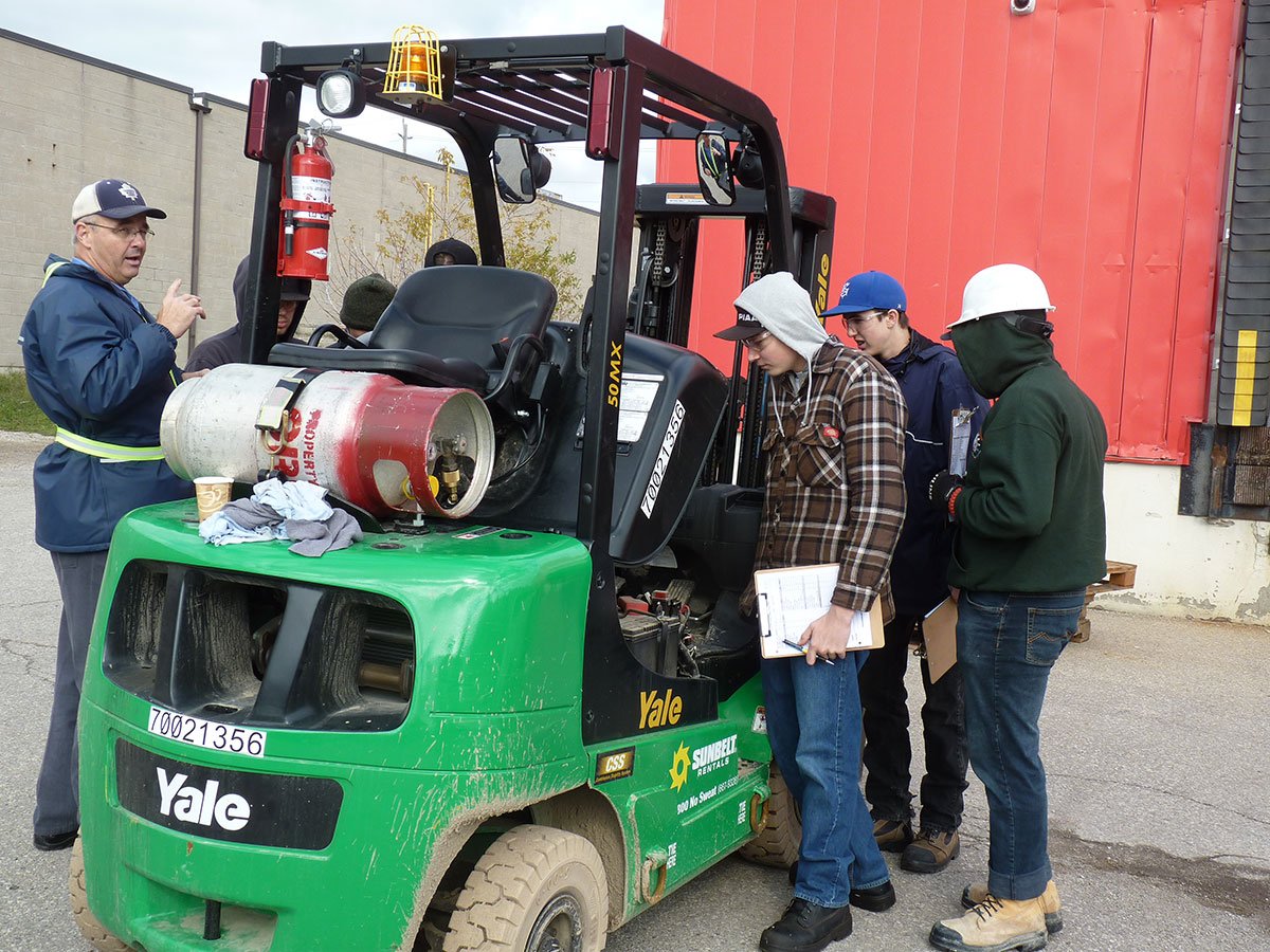 Students at CHSS who are enrolled in the Manufacturing SHSM program completed forklift training in November 2017.