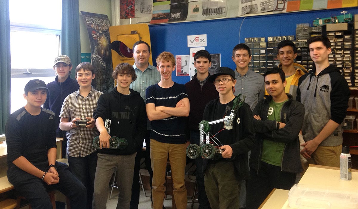 Students at John F. Ross CVI are learning about Robotics using the VEX Robotics program.