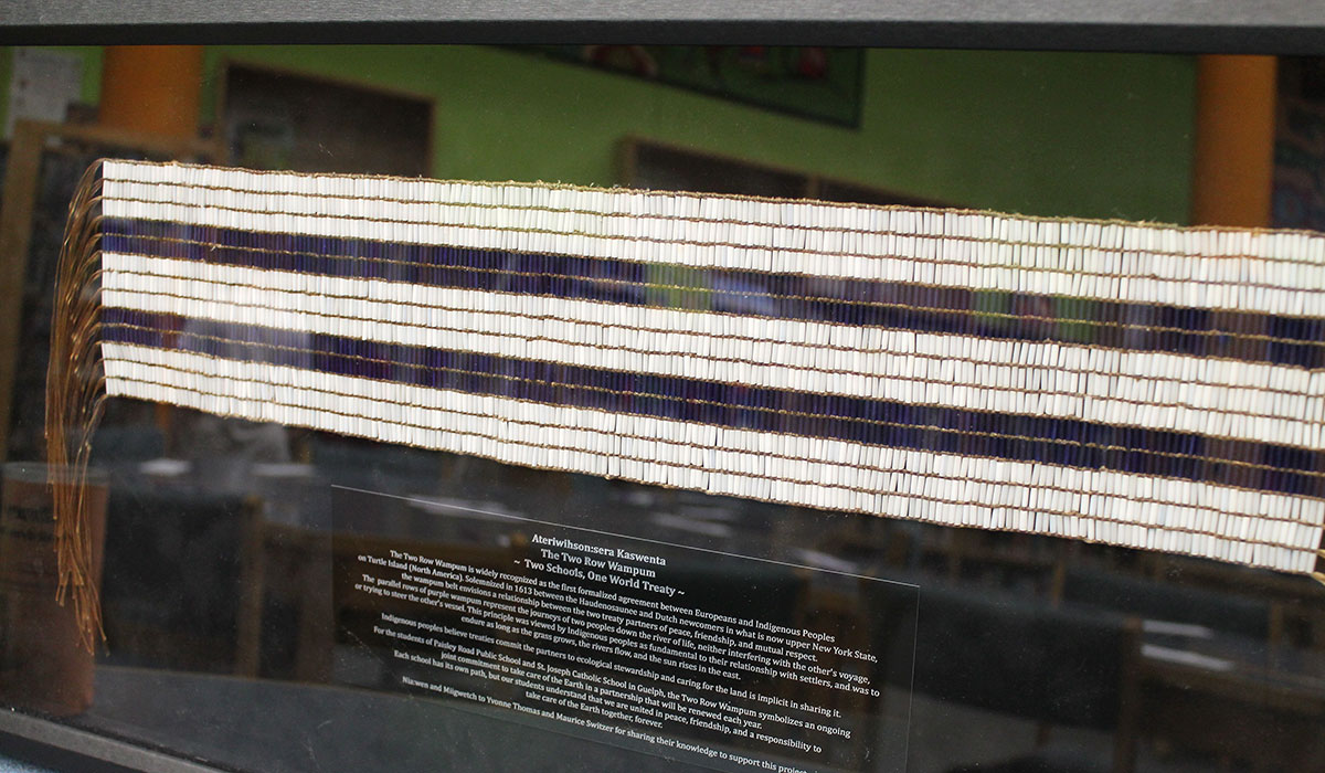 Students in the UGDSB are learning about the importance of the Two Row Wampum belt.