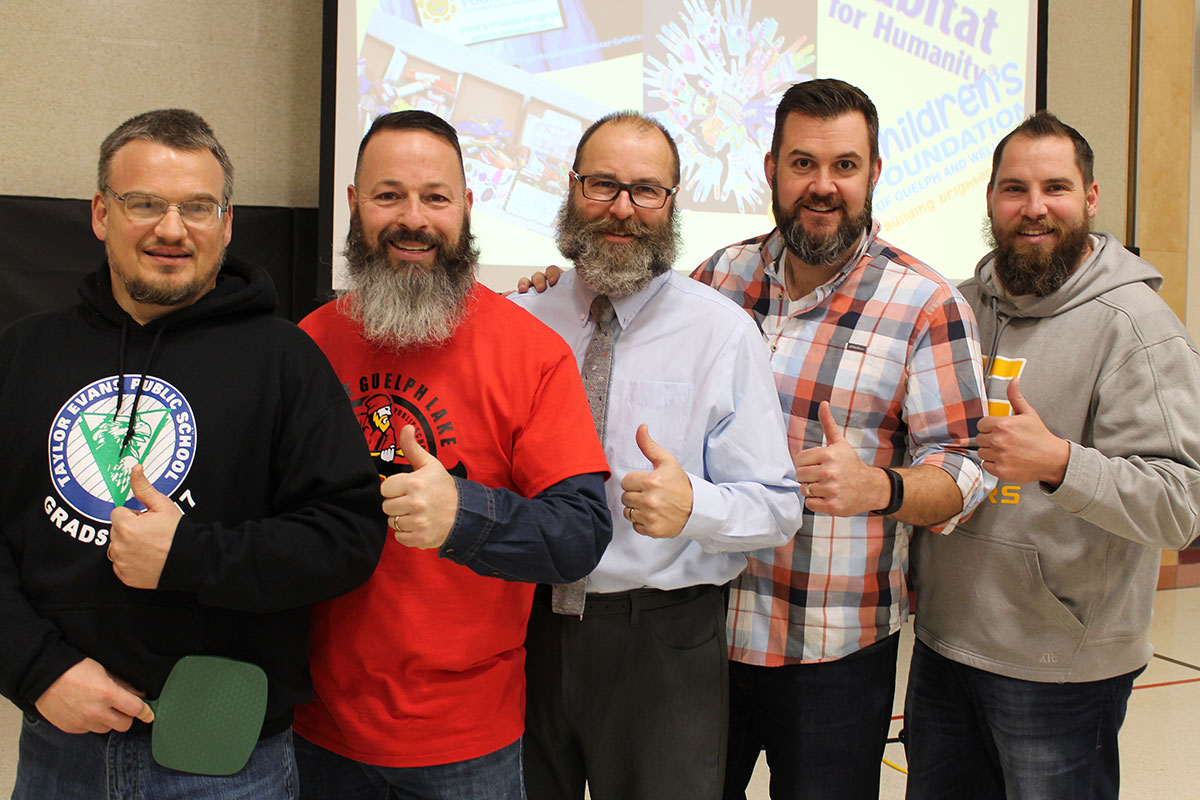 5 principals in the UGDSB raised more than $6,000 for the Food & Friends program, through their Beards4Breakfasts campaign.
