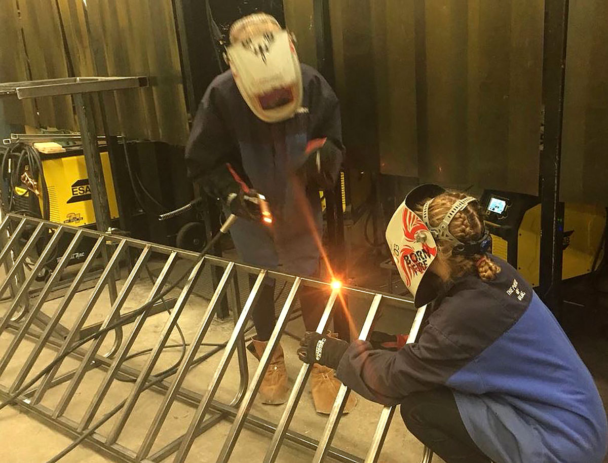 ODSS welding students are designing and building four scooter racks for the elementary students at Montgomery Village Public School.