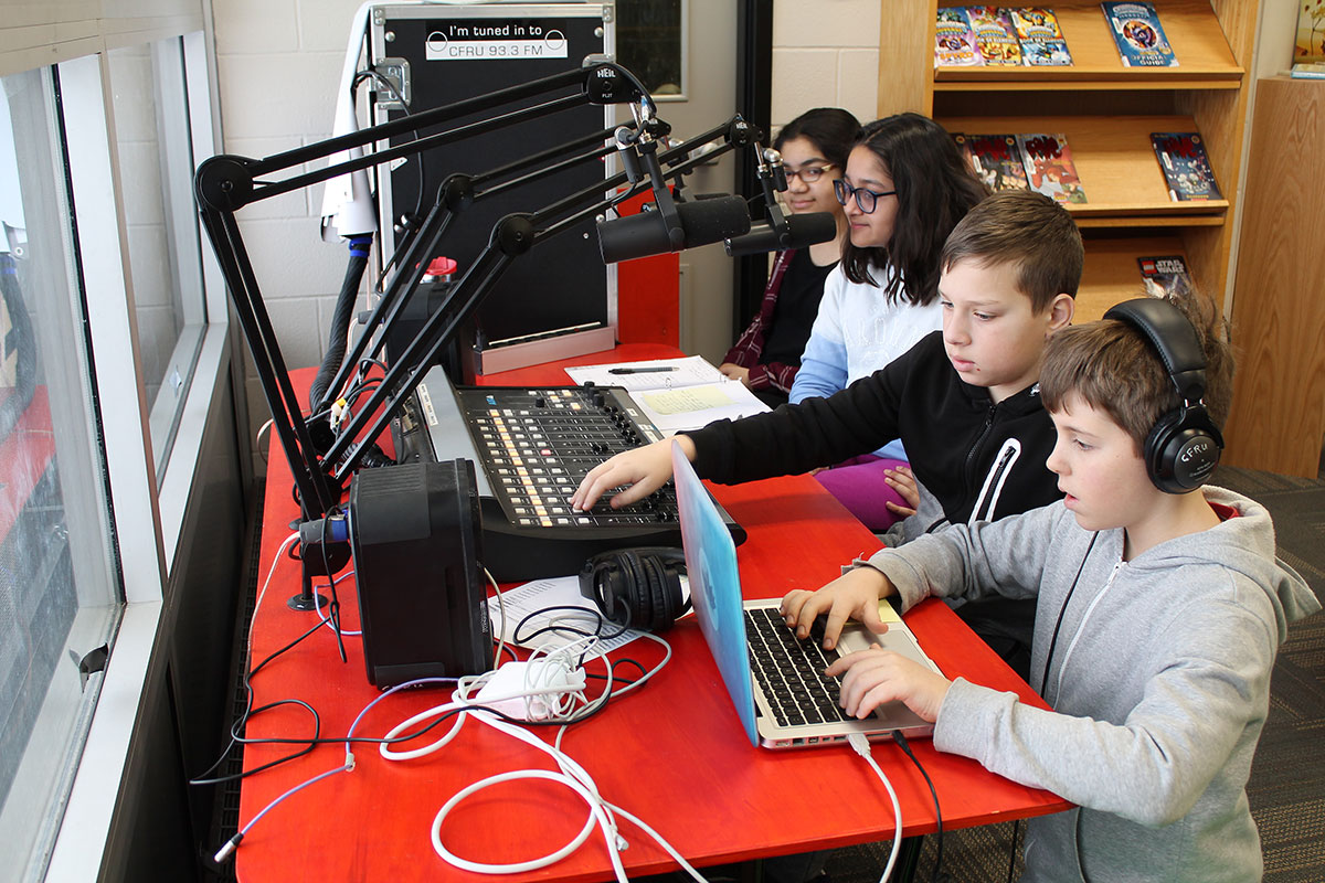 Students at Brant Avenue Public School are immersing themselves in the world of radio, through a community program with local radio station CFRU.