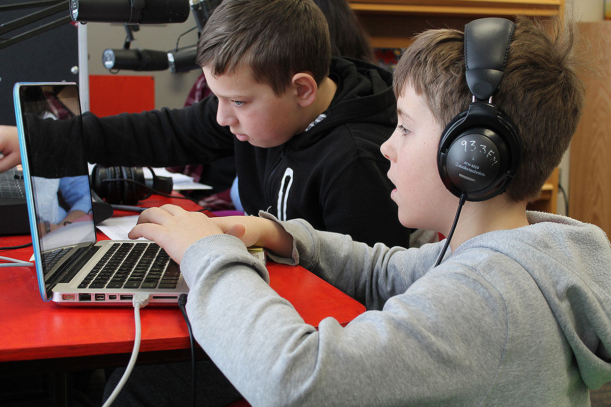 Students at Brant Avenue Public School are immersing themselves in the world of radio, through a community program with local radio station CFRU.