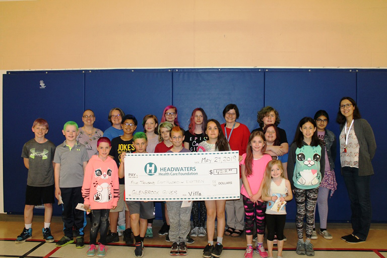 Glenbrook ES raises money for Headwaters Health through annual Glenbrook Gives assembly