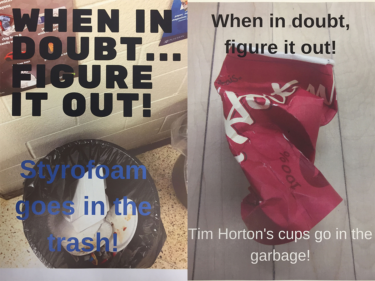 Students at Centre Dufferin District High School are finding creative ways to encourage proper waste sorting and recycling at school.