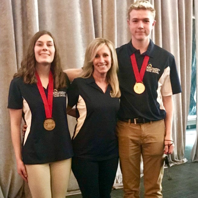 CWDHS students Jade and Kyle won gold at the Skills Canada National Competition, May 2019.
