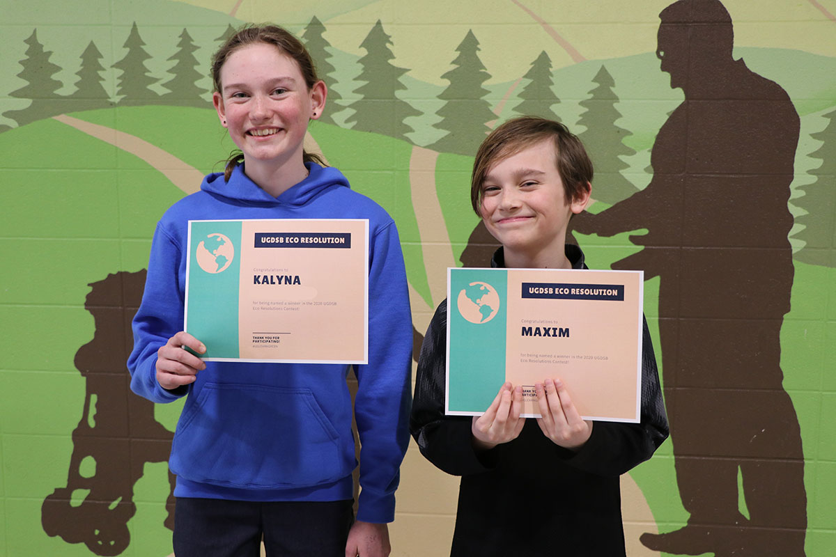 Students from Waverley Drive PS were named winners in the 2020 Eco Resolutions Contest.