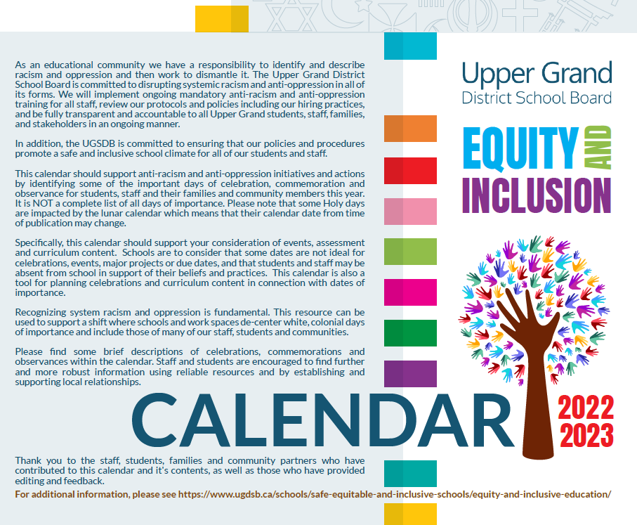 Equity And Inclusion Calendar 2022 23 Cover Image