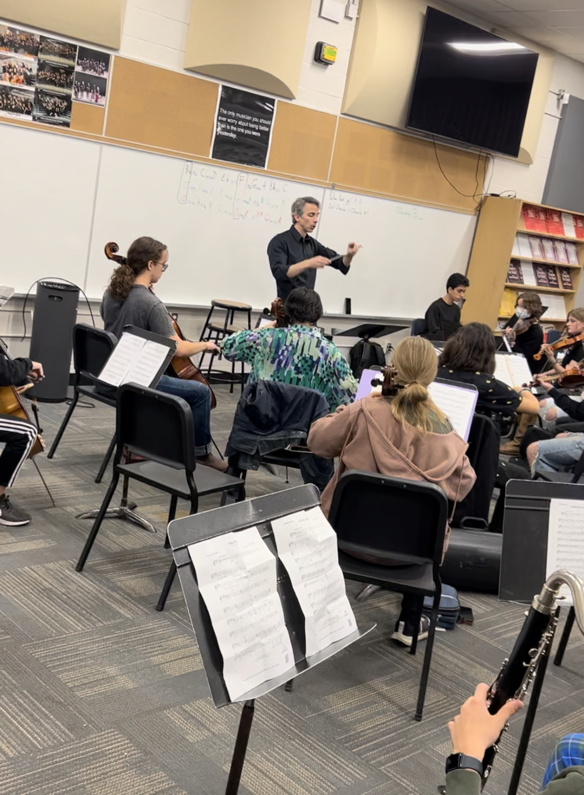 Pictured are GCVI Orchestra students during a workshop