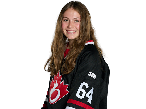 This photo features Emma M. smiling in her Team Canada jersey. 